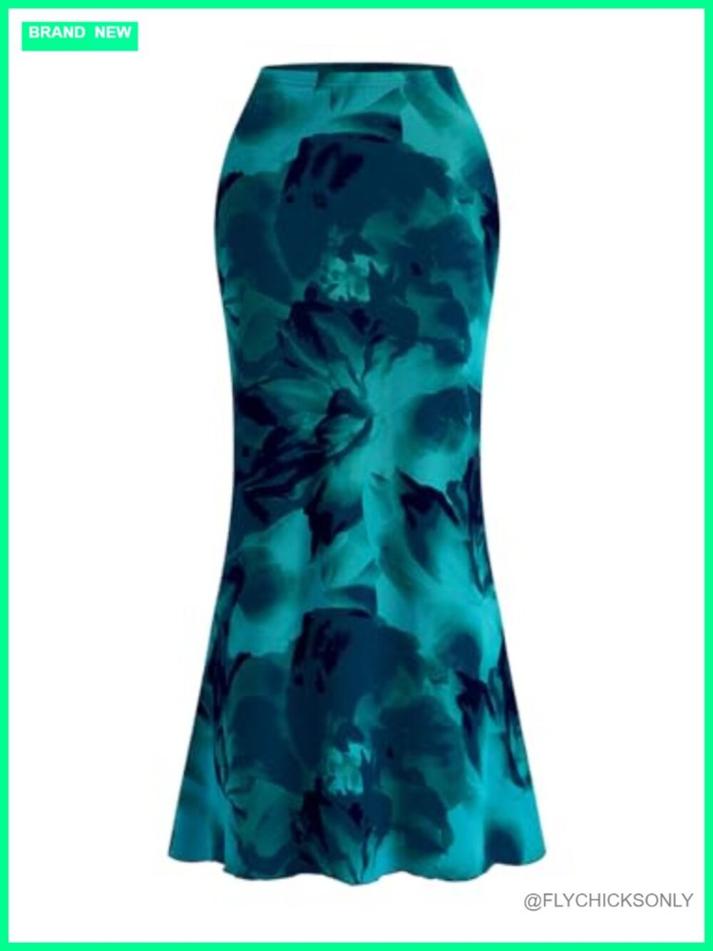 Floral Mesh Fishtail Maxi Skirt